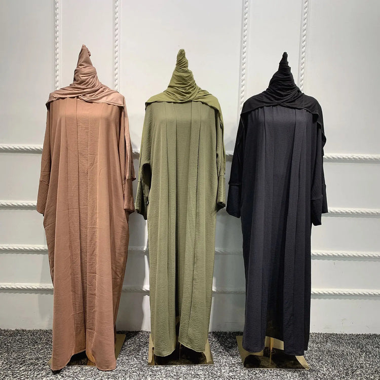 Ramadan Eid Djellaba Suits Abaya Dubai Two pieces Thick Muslim Sets Dress Abaya Dubai Turkey Muslim Islam Abayas With Belt WY604