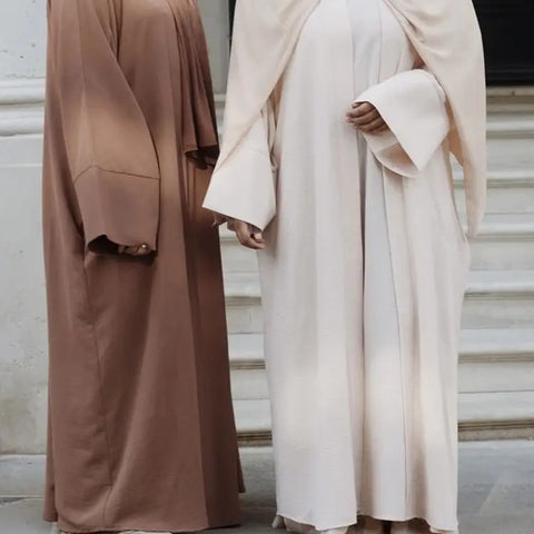 Ramadan Eid Djellaba Suits Abaya Dubai Two pieces Thick Muslim Sets Dress Abaya Dubai Turkey Muslim Islam Abayas With Belt WY604