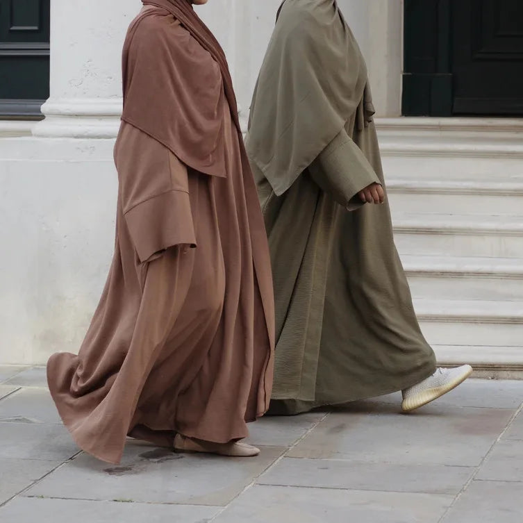 Ramadan Eid Djellaba Suits Abaya Dubai Two pieces Thick Muslim Sets Dress Abaya Dubai Turkey Muslim Islam Abayas With Belt WY604