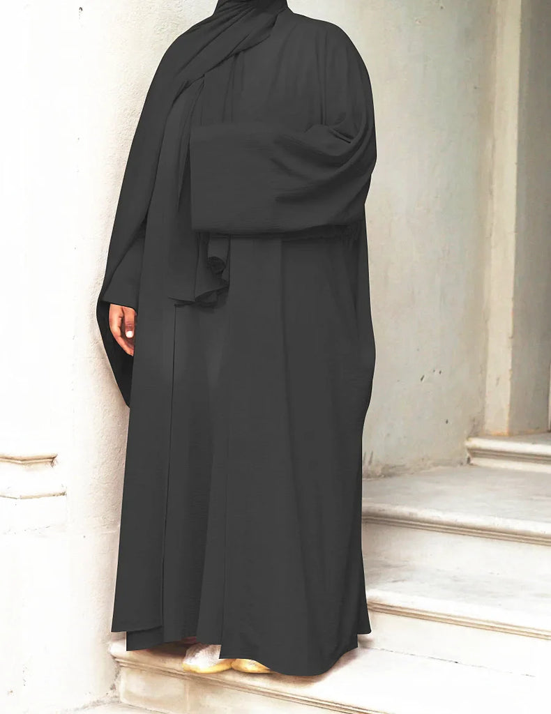 Ramadan Eid Djellaba Suits Abaya Dubai Two pieces Thick Muslim Sets Dress Abaya Dubai Turkey Muslim Islam Abayas With Belt WY604