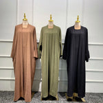 Ramadan Eid Djellaba Suits Abaya Dubai Two pieces Thick Muslim Sets Dress Abaya Dubai Turkey Muslim Islam Abayas With Belt WY604