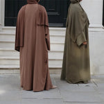 Ramadan Eid Djellaba Suits Abaya Dubai Two pieces Thick Muslim Sets Dress Abaya Dubai Turkey Muslim Islam Abayas With Belt WY604