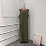 Ramadan Eid Djellaba Suits Abaya Dubai Two pieces Thick Muslim Sets Dress Abaya Dubai Turkey Muslim Islam Abayas With Belt WY604