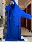 2025 Prayer Clothes Women Ramadan Islamic Jilbeb 2 Piece Set Dubai Turkish Modest Outfit Layered Khimar Scarf Hijab+Long Dress
