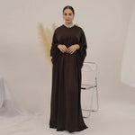 Satin Abaya for Women Shimmer Lantern Sleeve Islamic Hijab Robe Dubai Turkey Modest Outfit Kaftan Ramadan Muslim Long Dress