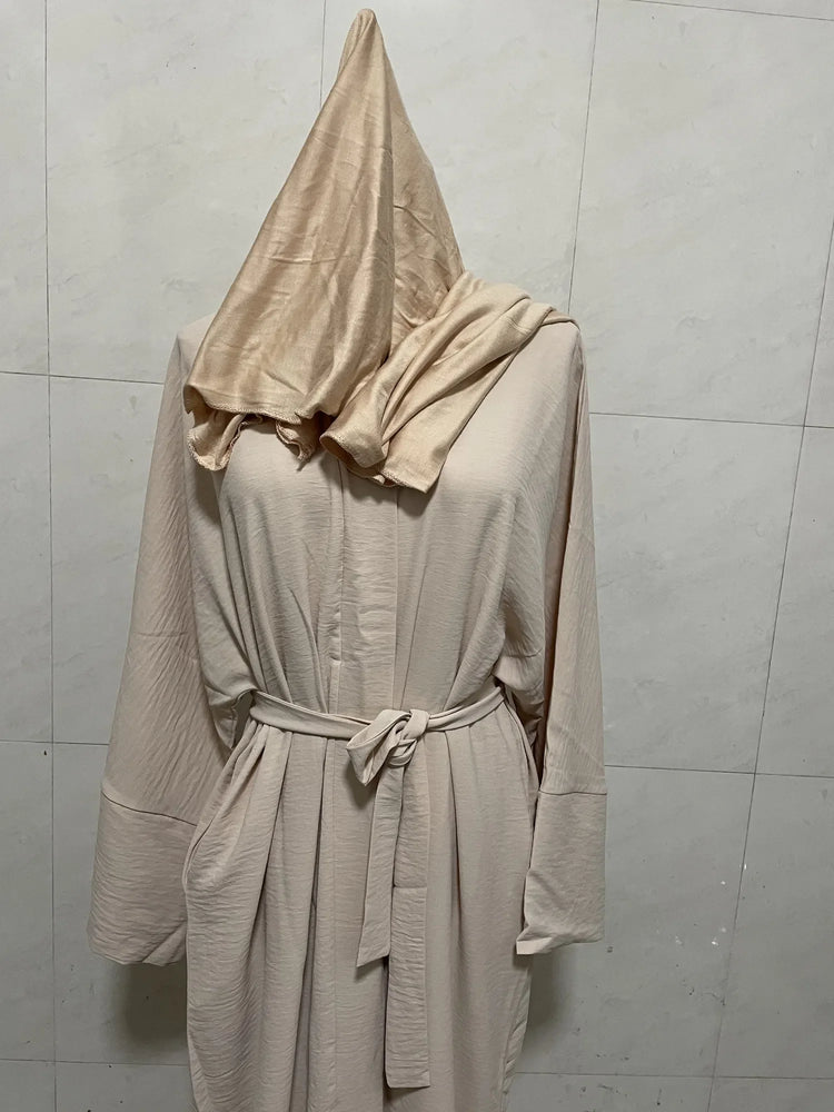 Ramadan Eid Djellaba Suits Abaya Dubai Two pieces Thick Muslim Sets Dress Abaya Dubai Turkey Muslim Islam Abayas With Belt WY604
