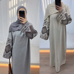 Embroidery Cuff Closed Abaya Dress Muslim Abayas for Women Dubai Luxury Turkey African Dresses Islmaic Clothes Hijab Robe Kaftan