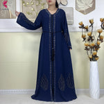 New Muslim Abayas For Women Long Sleeved Dress Dubai Lady Elegant Long Dress Islam Clothing African Abaya Loose Robe With Turban