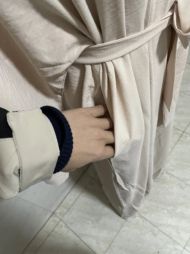 Ramadan Eid Djellaba Suits Abaya Dubai Two pieces Thick Muslim Sets Dress Abaya Dubai Turkey Muslim Islam Abayas With Belt WY604