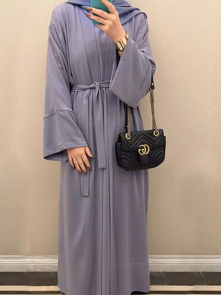Ramadan Eid Djellaba Suits Abaya Dubai Two pieces Thick Muslim Sets Dress Abaya Dubai Turkey Muslim Islam Abayas With Belt WY604