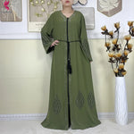 New Muslim Abayas For Women Long Sleeved Dress Dubai Lady Elegant Long Dress Islam Clothing African Abaya Loose Robe With Turban