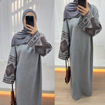 Embroidery Cuff Closed Abaya Dress Muslim Abayas for Women Dubai Luxury Turkey African Dresses Islmaic Clothes Hijab Robe Kaftan