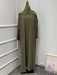 Ramadan Eid Djellaba Suits Abaya Dubai Two pieces Thick Muslim Sets Dress Abaya Dubai Turkey Muslim Islam Abayas With Belt WY604