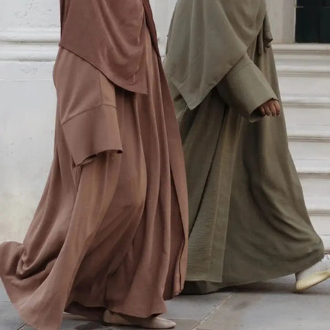 Ramadan Eid Djellaba Suits Abaya Dubai Two pieces Thick Muslim Sets Dress Abaya Dubai Turkey Muslim Islam Abayas With Belt WY604