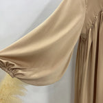 Satin Abaya for Women Shimmer Lantern Sleeve Islamic Hijab Robe Dubai Turkey Modest Outfit Kaftan Ramadan Muslim Long Dress